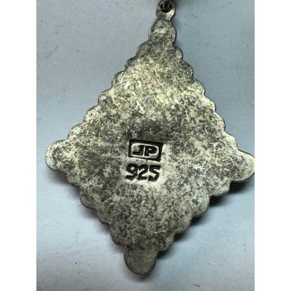 Estate Sterling Silver 925 Abalone Inlay Dangle Earrings Screw Back 8.7g - Picture 5 of 8